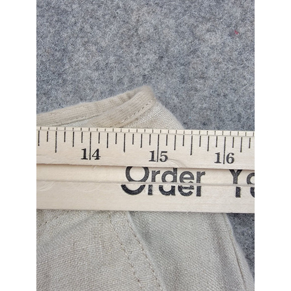 Eddie Bauer Pants Womens 10 Beige Brown Crop 100% Linen Casual Beach Vacation - Picture 16 of 16